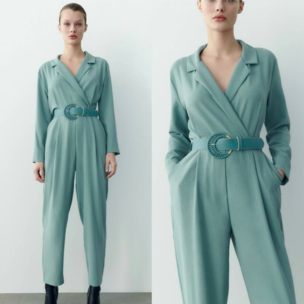 ZARA LONG BELTED JUMPSUIT